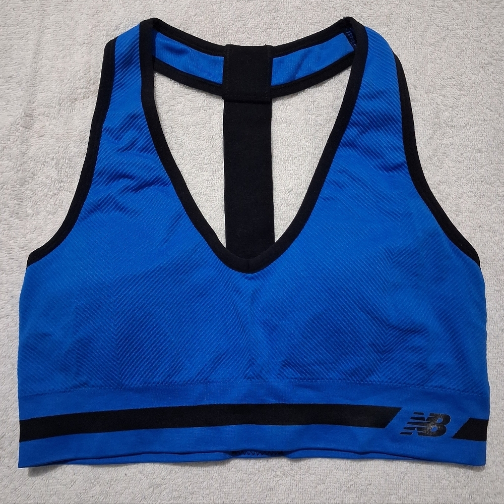 🆕New Balance Sports Bra Bright Blue & Black Size Large